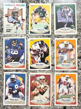 1990 Fleer Football Cards - Set of 9